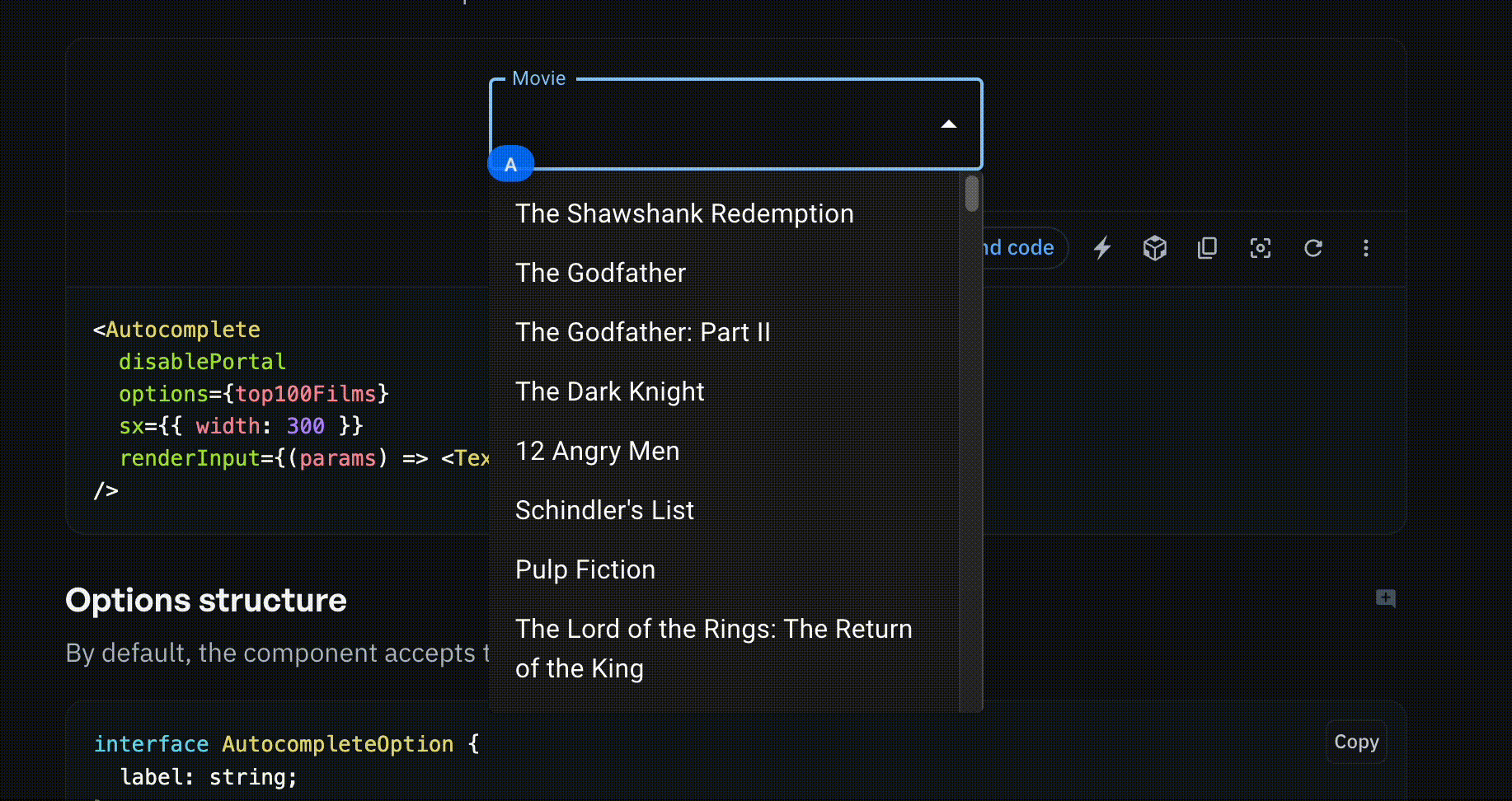 Material UIのAutocompleteコンポーネントによるサジェスト動作のデモ