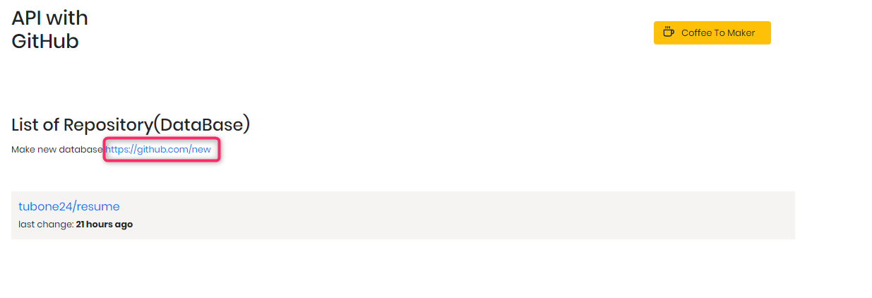 API With GitHubのレポジトリ作成画面
