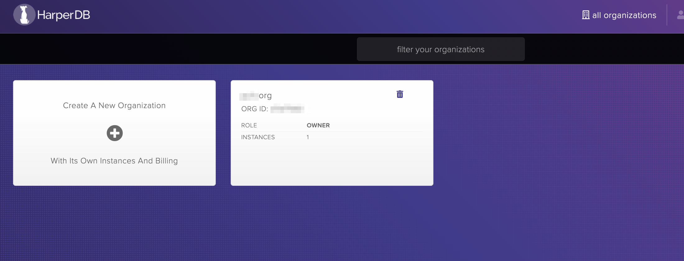 HarperDB Cloud Instanceのプラン選択画面