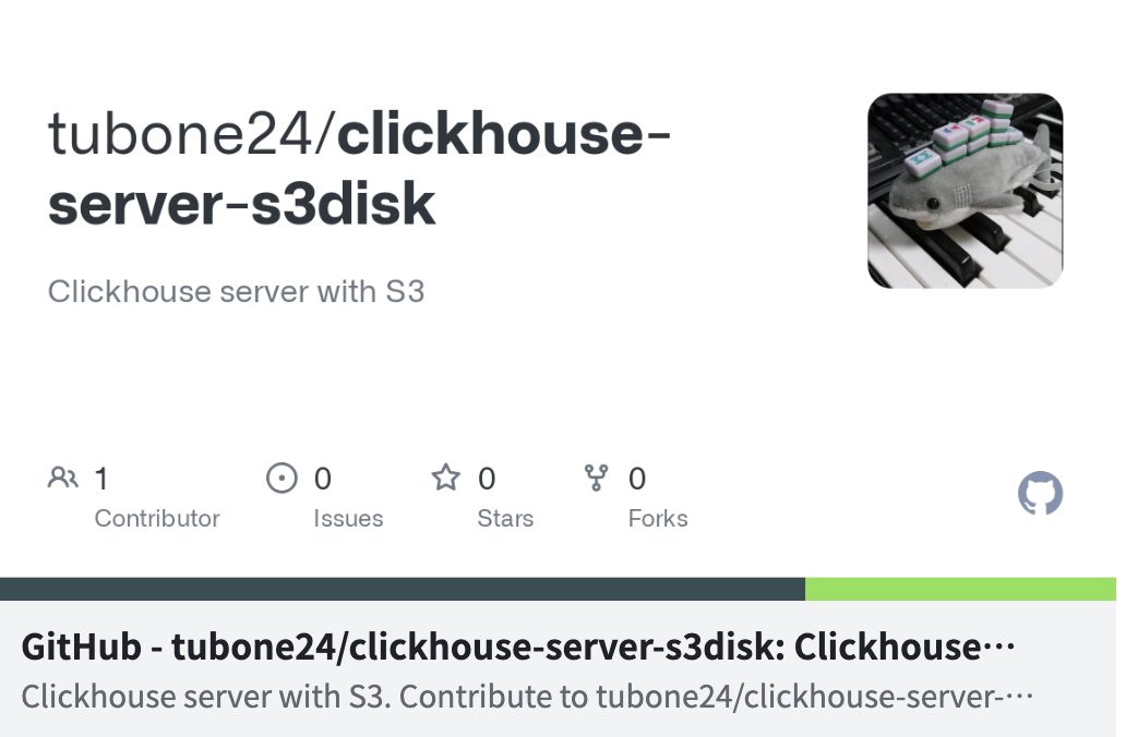 clickhouse-server-s3diskのGitHub Container Registryページ