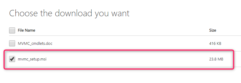 Microsoft Virtual Machine ConverterのMSIインストーラー画面